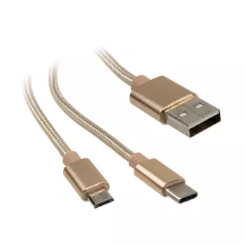 Akasa AK-CBUB42-12GL USB kabelis 1,2 m USB 2.0 USB A USB C/Micro-USB B zelta (AK-CBUB42-12GL)