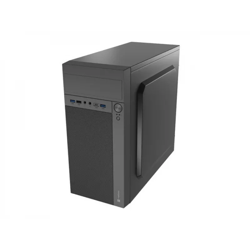 PC Case NATEC Helix Mini Tornis Melns — microATX/Mini-ITX, 3x3,5 collas + 5x2,5 collas, 33 cm GPU, USB-C/USB-A pieslēgvietas