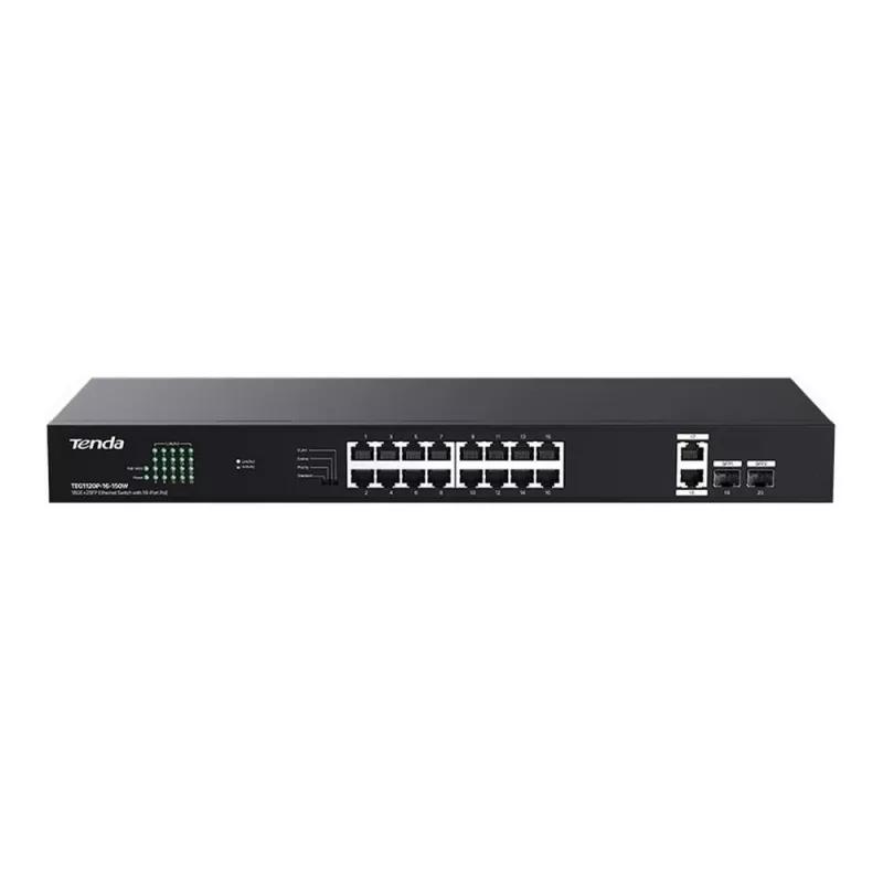 Slēdzis TENDA TEG1120P-16-150W PoE+ Gigabit 16x 1Gb/s, 135W PoE budžets