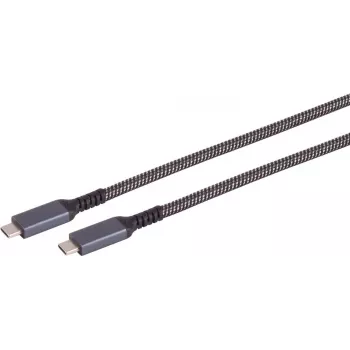 USB kabelis S/CONN 14-75007 USB 3.2 Gen 2 2m USB C Melns Balts