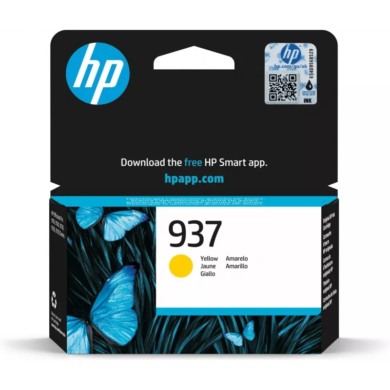 HP 937 dzeltena oriģināla tintes kasetne, dzeltena, 1 gab., 800 lapas