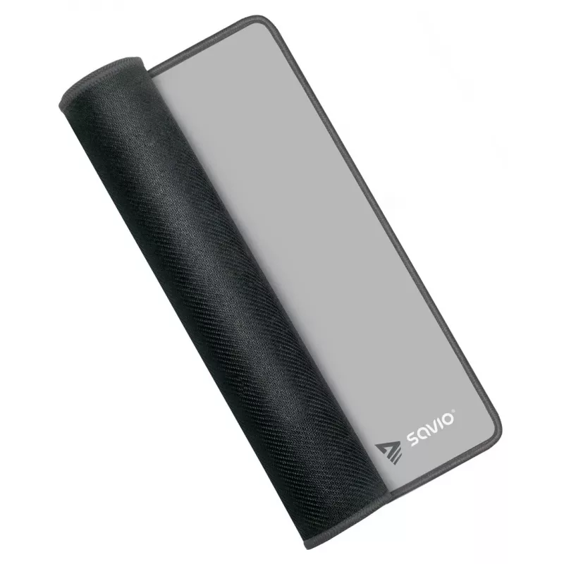 Spēļu peles paliktnis SAVIO Turbo Dynamic S — pelēks, 250×250 mm, 2 mm biezs, sašūtas malas, neslīdoša gumijas pamatne