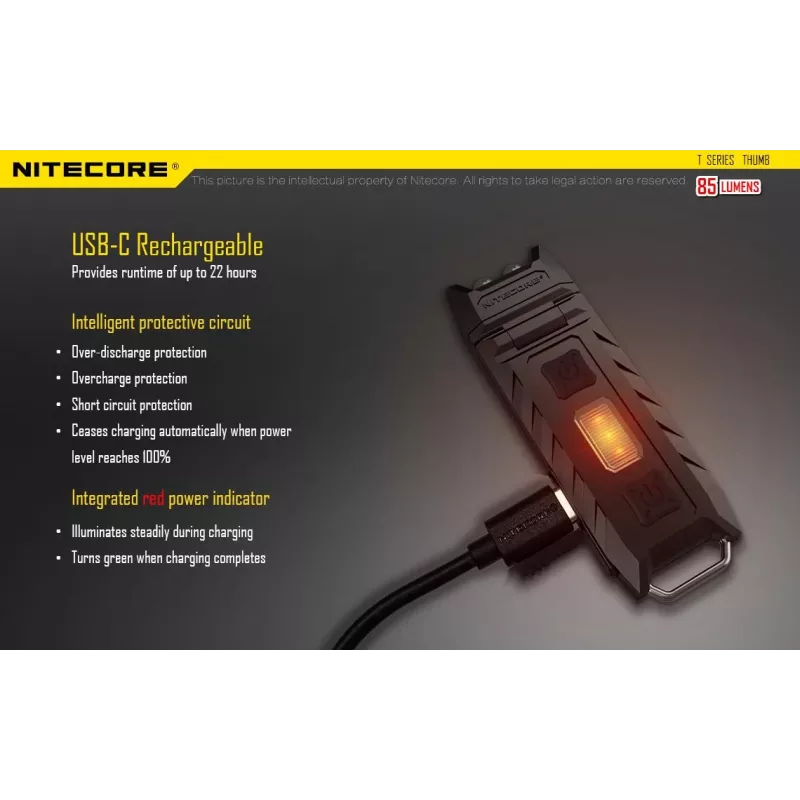 Kabatas lukturītis T sērija 85 LŪMENI/ĪKŠĶIS Nitecore