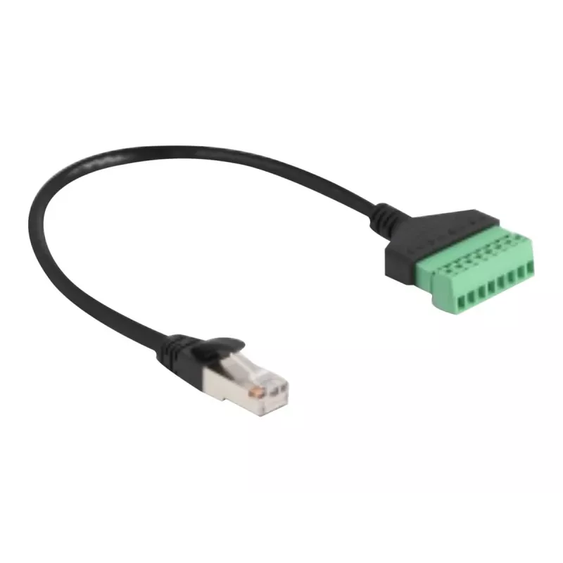 DeLOCK RJ45 kabelis Cat.6 spraudnis–spaiļu bloka adapteris 30 cm melns zaļš