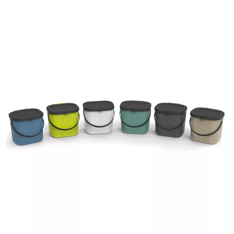 Atkritumu tvertne Rotho Albula taisnstūrveida plastmasas 6 L, antracīta, 200×235×208 mm