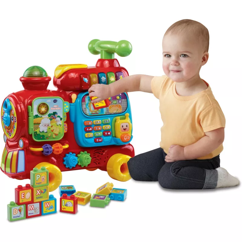 VTech Baby 80-181904 ABC dzelzceļš, stumjamā rotaļlieta, 4 riteņi, 12–36 mēn.