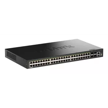 D-Link 52 portu gigabita krautnējams PoE+ viedais pārvaldāmais slēdzis ar 4 x 10G SFP+ portiem