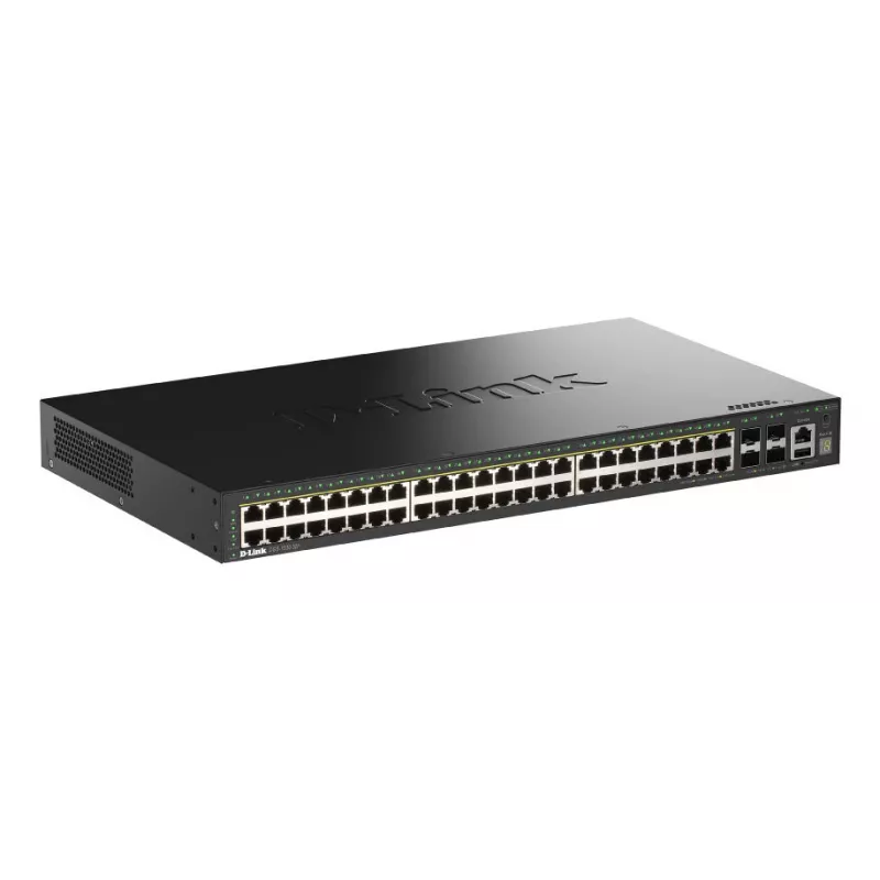 D-Link 52 portu gigabita krautnējams PoE+ viedais pārvaldāmais slēdzis ar 4 x 10G SFP+ portiem