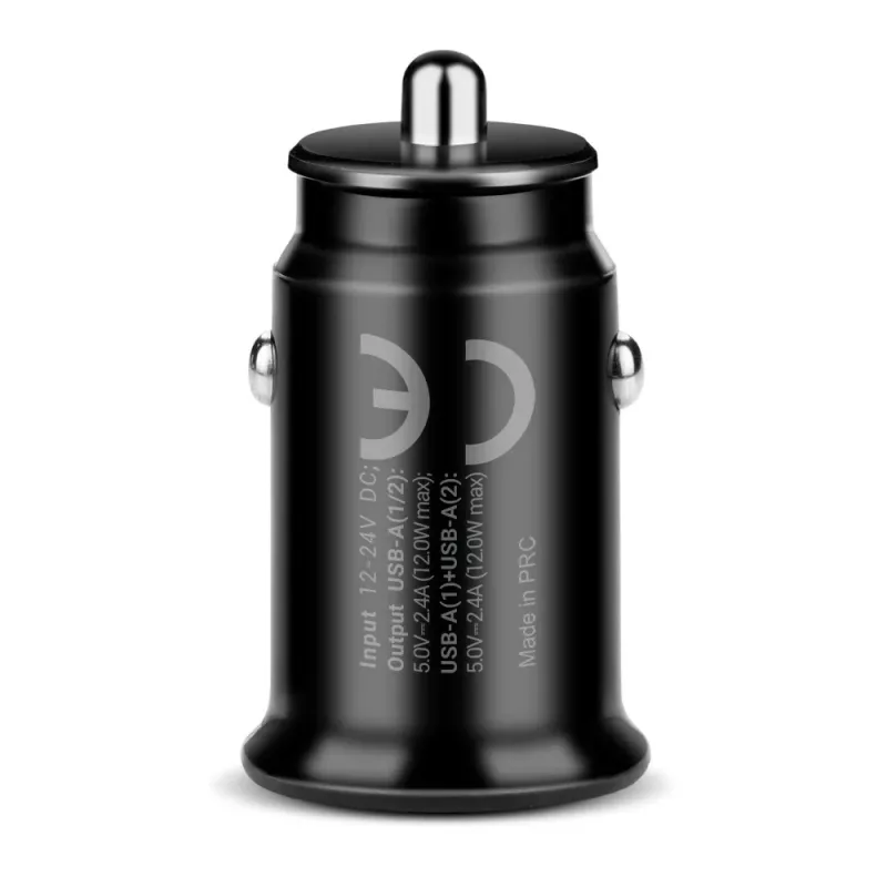 Automašīnas lādētājs everActive CC-25 — 2x USB pieslēgvietas, 12W kopējā jauda, 12V–24V transportlīdzekļa barošana