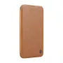 Aizsargājošs vāciņš Nillkin Qin Prop Leather iPhone 16, brūns, ar iebūvētu balstu