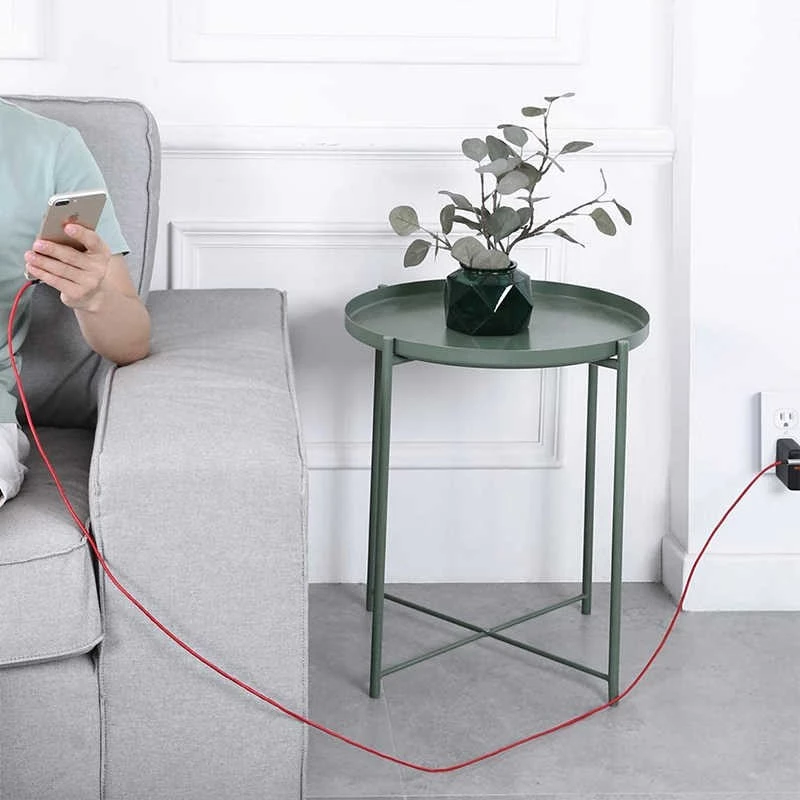 USB–Lightning kabelis Aukey CB-AL01 sarkans — neilona pinums, Lightning savienotājs Apple ierīcēm