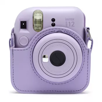 Kompakts futrālis Fujifilm 4177085 purpursarkanā krāsā priekš Instax Mini 12 ar plecu siksnu
