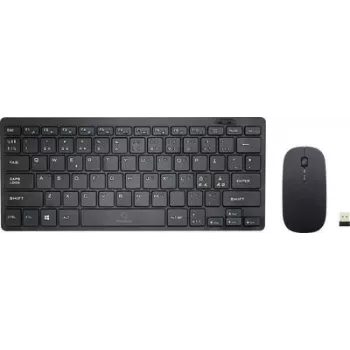 Renkforce RF-KMC-410 bezvadu tastatūra, peles komplekts vācu, QWERTZ melns (RF-4509132)