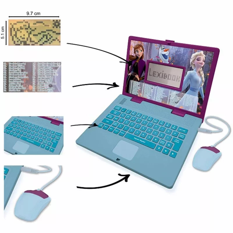Lexibook JC598FZi17 Disney Frozen divvalodu izglītojošais portatīvais dators, PL/EN, 124 aktivitātes
