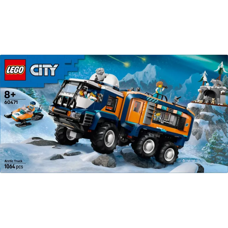 LEGO City Arctic Explorer Truck 60471 — 1064 gabalu rotaļu komplekts ar 4 minifigūrām, mobilo laboratoriju, vecumam 8+