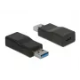 Savienotāju adapteris DeLOCK 65696 USB 3.1 Gen 2 Type-A uz Type-C, melns