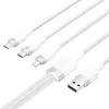 USB 2.0 A uz 3-in-1 3A kabelis Vention CTPWG 1,5 m balts