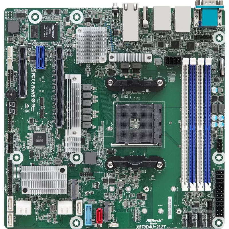 ASRock X570D4U-2L2T/BCM mātesplate AMD X570 Socket AM4 micro ATX