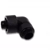 Eiszapfen 16/10mm skrūvējamais savienotājs 90° pagriežams G1/4, melns savienotājs, mīkstajām caurulēm (PVC, silikons, neoprēns)