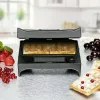 Sviestmaižu automāts Rommelsbacher SWG 700 – kompakta 3-in-1 elektriskā prese ar 3 maināmām plāksnēm (sviestmaižu, Beļģijas vafeļu, grila), nerūsējošā tērauda detaļām