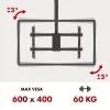 Griestu televizora kronšteins MACLEAN MC-112B, maks. slodze 60 kg, regulējams slīpums un rotācija