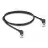Tīkla kabelis DeLOCK RJ45 Cat.6A S/FTP plāns 90° augšupvērsts 1m Melns