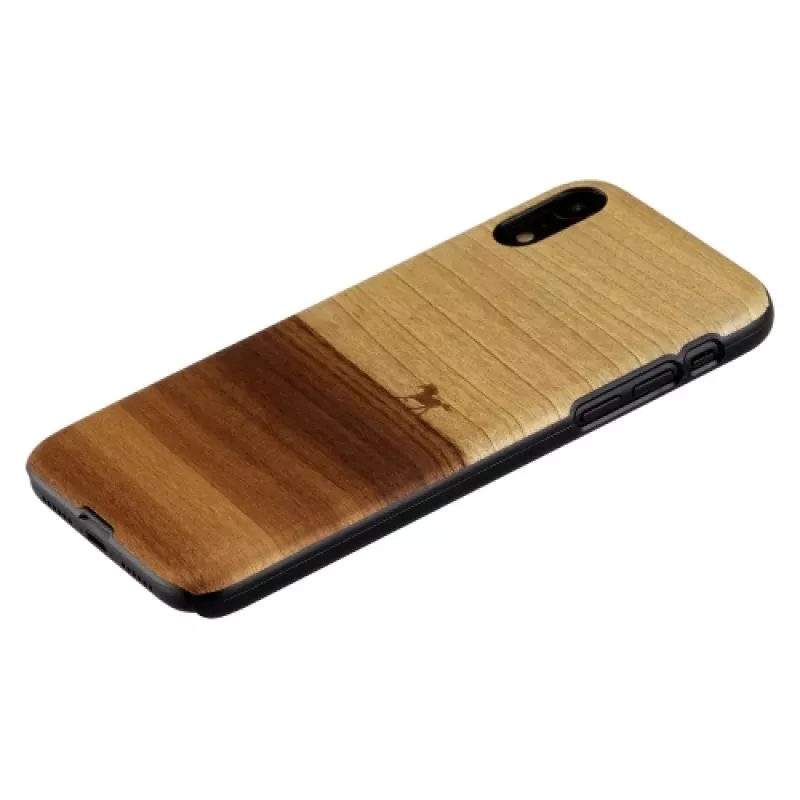 man and wood telefona maciņš iPhone XR — melns, aizsargājošs mīkstais apvalks