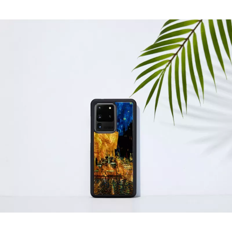 Telefona maciņš iKins Samsung Galaxy S20 Ultra — melns, modelis 'Cafe Terrace'