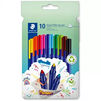 Flomāsters Staedtler 323 C10 — dažādas krāsas, 10 krāsas, 1 mm uzgalis