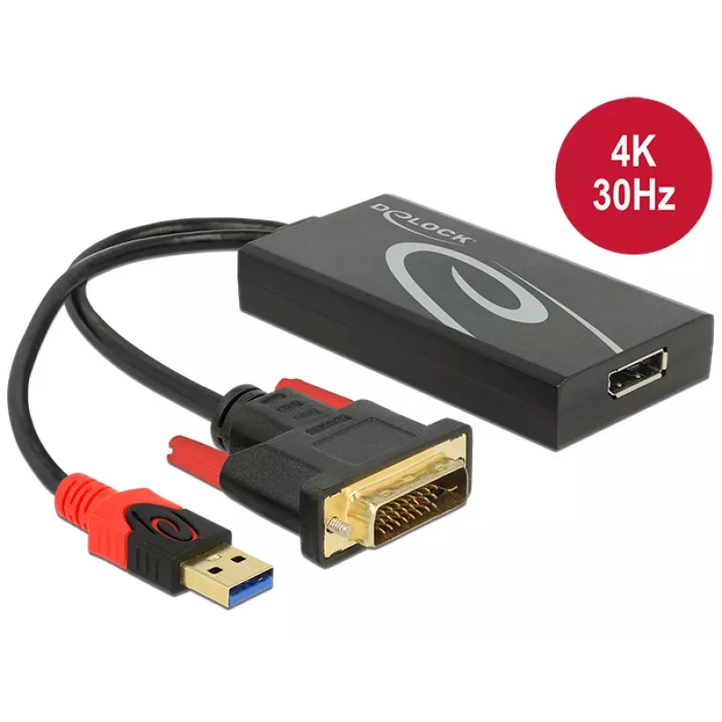 Kabelis DVI 24+1 + USB-A/Displayport 20p DeLOCK 62596