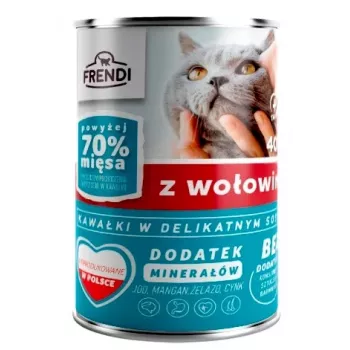 FRENDI ar liellopu gaļas gabaliņiem maigā mērcē - mitrā kaķu barība - 400g