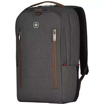 WENGER City Upgrade 40.64cm 16Zoll portatīvā mugursoma ar šķērsvirziena dienas somu, pelēka