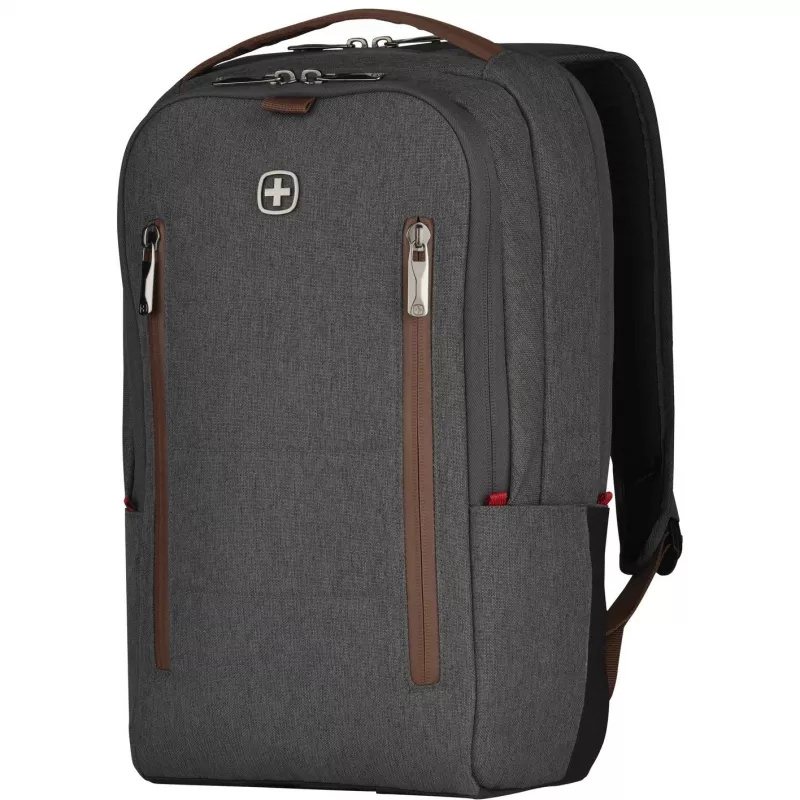 WENGER City Upgrade 40.64cm 16Zoll portatīvā mugursoma ar šķērsvirziena dienas somu, pelēka