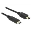 USB kabelis DeLOCK 83603 USB 2.0 1m USB C Mini-USB B Melns