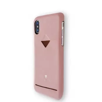 VixFox karšu nodalījuma aizmugures apvalks iPhone X/XS — rozā aizsardzības tālruņa maciņš ar karšu kabatiņu