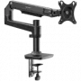 Galda monitora stiprinājums ONKRON MS75-B ekrāniem no 43,2 līdz 96,5 cm (17 collas–38 collas), spīle/caurlaide, līdz 11 kg, VESA 75×75–100×100, augstuma regulēšana, grozāms un noliecams