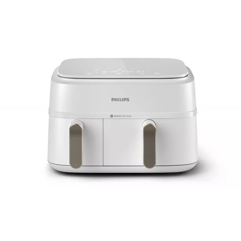 Philips 3000 sērija NA353/10 divkameru karstā gaisa fritieris 9 L brīvstāvošs 2750 W Silver, balta