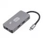TB adaptera centrs USB-C (7-in-1) HDMI USB SD/tf RJ45 (2500 Mbps) PD