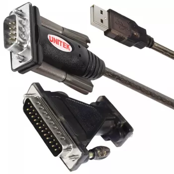 UNITEK Y-105A seriālais kabelis Melns 1.5 m USB Type-A DB-9