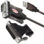 UNITEK Y-105A seriālais kabelis Melns 1.5 m USB Type-A DB-9
