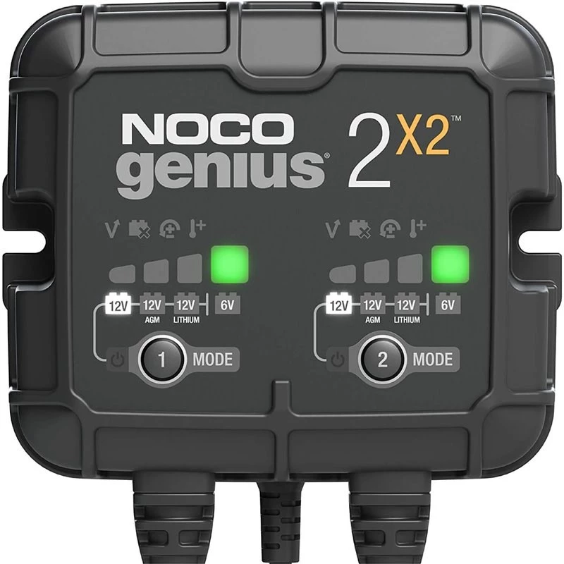 Baterijas lādētājs NOCO GENIUS2X2 4A 2-kanālu, 4A kopā, divas neatkarīgas izejas