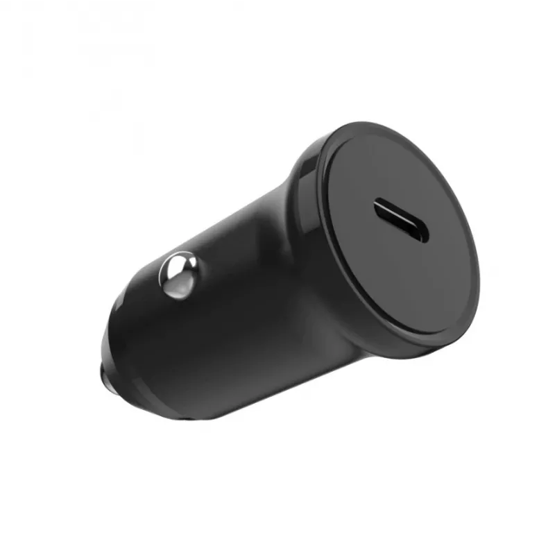 Auto USB‑C lādētājs FIXED FIXCC20N‑C‑BK 20W, viens USB‑C ports, kompakts melns 12V ligzdai