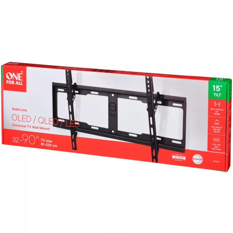 TV sienas stiprinājums One For All WM4621 2,13 m (84 collas) melns