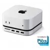 Satechi klēpjdatora dokstacija/portu replikators ST-GNMMES — vadu USB 3.2 Gen 2 Type-C centrmezgls, USB-A un SD, Sudraba