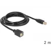 USB kabelis DeLOCK USB2.0-B 2m USB B melns
