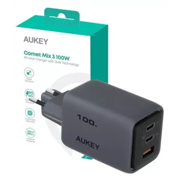 Comet Mix 3 sienas lādētājs PA-C5 3xUSB (2xUSB-C un 1xUSB-A) 100W 5A QC5.0 PD3.0 AFC PPS FCP SCP