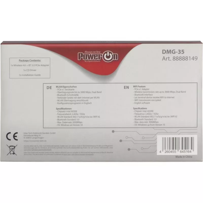 Inter-Tech DMG-35 WLAN / Bluetooth 3000 Mbit/s iebūvēts (88888149)