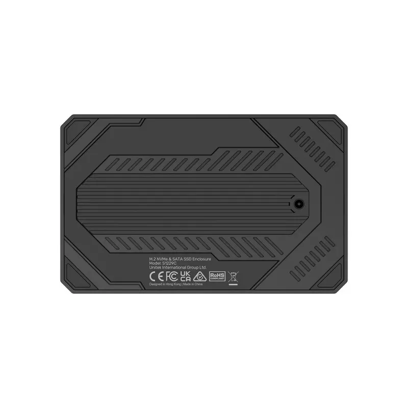 Ārējās atmiņas diska korpuss Unitek S1229CBK01 M.2 NVMe un SATA SSD, melns