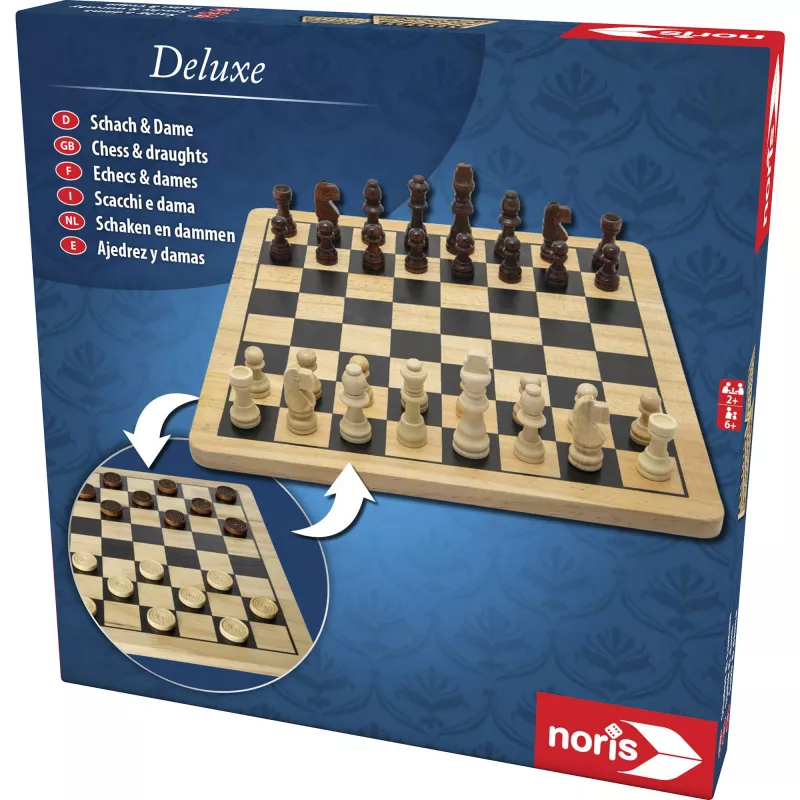 Deluxe Wood - šahs un dambrete, galda spēle