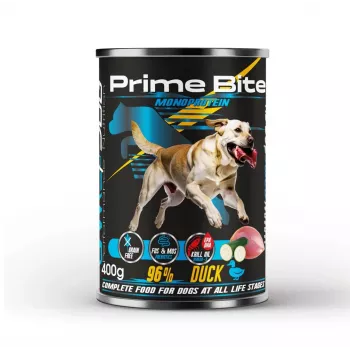 PRIME BITE Monoprotein Duck with zucchini - mitrā suņu barība - 400g